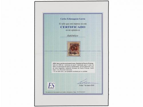 ¿ CUBA. Ed. 11A. PUERTO PRÍNCIPE. 3 cents. s. 1 mils. castañ