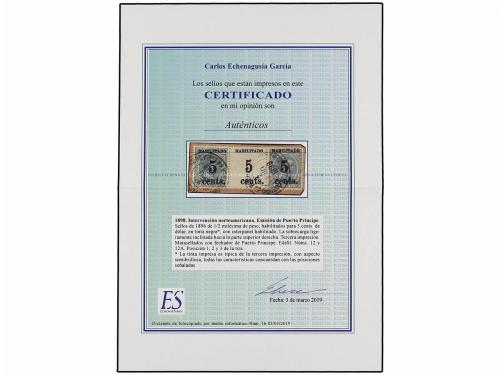 Δ CUBA. Ed. 12hpa. PUERTO PRÍNCIPE. 5 cents. s. 1/2 mils. ve