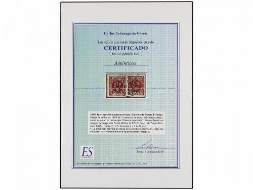 Δ CUBA. Ed. 2+2A. PUERTO PRÍNCIPE. 2 cents. s. 2 mils. casta