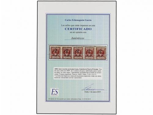 * CUBA. Ed. 2+2A. PUERTO PRÍNCIPE. 2 cents. s. 2 mils. casta