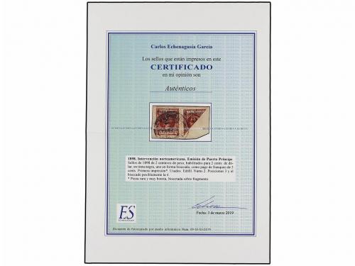 Δ CUBA. Ed. 2 (2). PUERTO PRÍNCIPE. 2 cents. s. 2 mils. cast