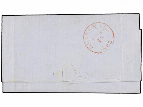 ✉ GUATEMALA. 1863. ANTIGUA GUATEMALA a S. SALVADOR. Marca A 