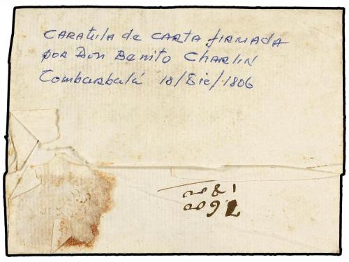 ✉ CHILE. (1806 CA.). COMBARBALA a SANTIAGO. Envuelta con las