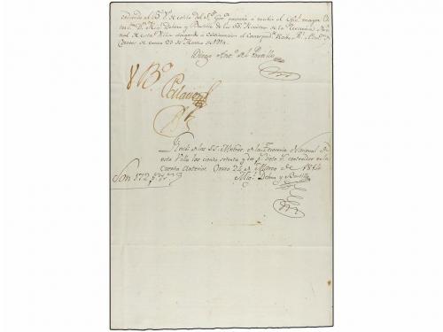 ✉ BOLIVIA. 1814 (23 Marzo). CUENTA DE CORREOS EXTRAORDINARIO