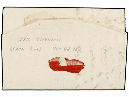 ✉ HONDURAS. 1814. TRUXILLO a GUATEMALA. Envuelta fechada en 