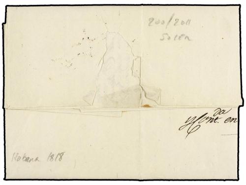 ✉ CUBA. 1818 (15 Octubre). HABANA a VERACRUZ. Carta completa