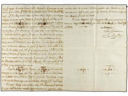 ✉ CHILE. 1799 (28 Abril). TARAPACA a AREQUIPA. Carta complet