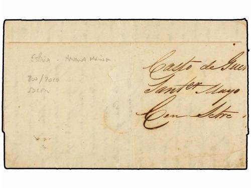 ✉ CUBA. 1840 (25 Mayo). SANTANDER a LA HABANA. Marca de lleg