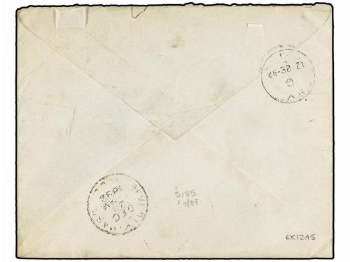 ✉ ARGENTINA. 1892. BUENOS AIRES a USA. 2 ctvos. verde, 5 ctv