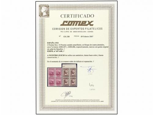 ** ESPAÑA. Ed. 636/49 (4). SERIE COMPLETA en bloques de cuat