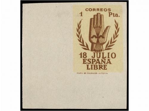 ** ESPAÑA. Ed. 853/54efs. 30 cts. azul y 1 pta. castaño y am