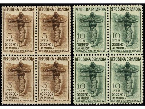 ** ESPAÑA. Ed. 792/800. SERIE COMPLETA en bloques de cuatro,