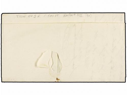 ✉ ESPAÑA: PREFILATELIA. 1840. CANFRANC a OLERON. Marca JA/FR