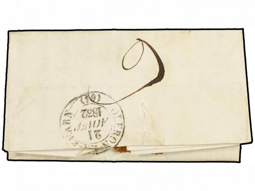 ✉ ESPAÑA: PREFILATELIA. 1832. JACA a OLERÓN. Marca JA/FRANCO