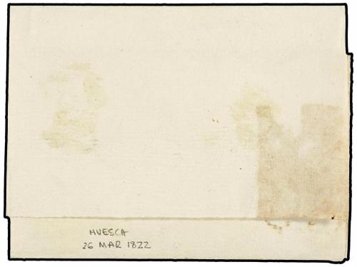 ✉ ESPAÑA: PREFILATELIA. 1822. HUESCA a ZARAGOZA. Marca HUESC
