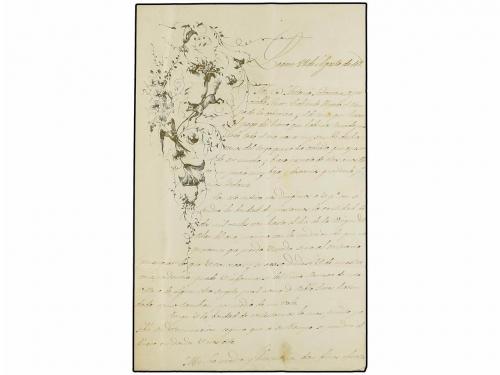 ✉ ESPAÑA: PREFILATELIA. 1848. LOARRE a ZARAGOZA. Marca AYERB