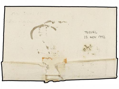 ✉ ESPAÑA: PREFILATELIA. 1792. TERUEL a CALAF. Marca ARA/GON 