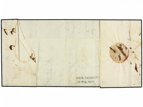 ✉ RUSIA. 1819 (23 Febrero). ODESSA to BARCELONA (Spain). Ent