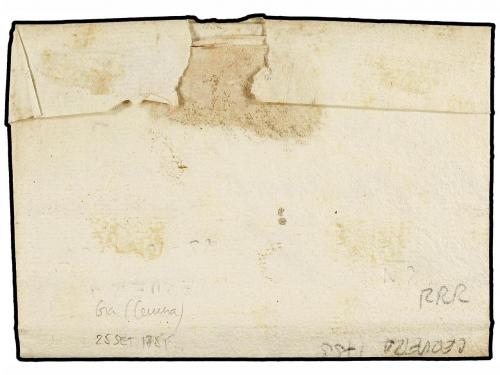 ✉ ESPAÑA: PREFILATELIA. 1755. GRA a BERGA. Marca lineal CERV