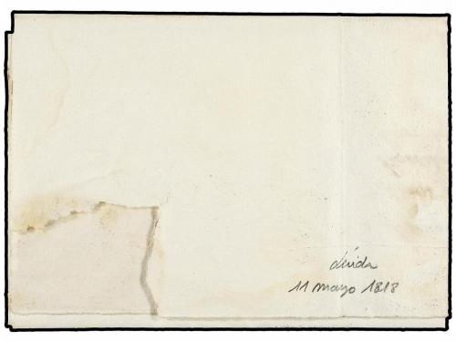 ✉ ESPAÑA: PREFILATELIA. 1818. LÉRIDA a BARCELONA. Marca line