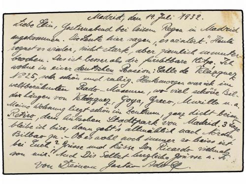 ✉ ESPAÑA ENTEROS POSTALES. Ed. 59. 1932. MADRID a ALEMANIA. 