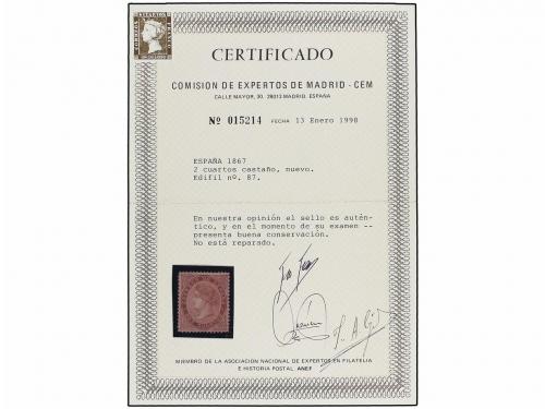 * ESPAÑA. Ed. 87. 2 cuartos castaño. Excelente centraje. MAG