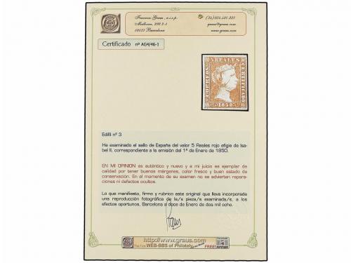 * ESPAÑA. Ed. 3. 5 reales rojo. Color muy fresco conservando