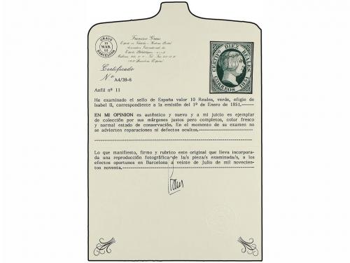 (*) ESPAÑA. Ed. 11. 10 reales verde. Excelente color. Márgen