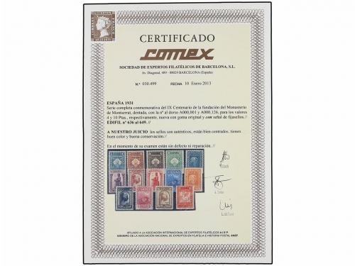 * ESPAÑA. Ed. 636/49. SERIE COMPLETA. Centrajes perfectos. P