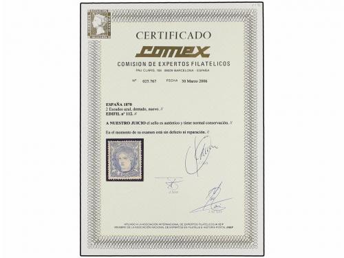 * ESPAÑA. Ed. 112. 2 esc. azul. Excelentes centrajes. PIEZA 