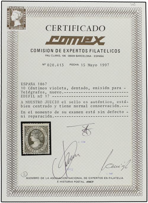 * ESPAÑA: TELEGRAFOS. Ed. T-17/20. SERIE COMPLETA, buenos ce