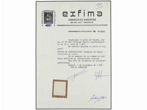 (*) ESPAÑA. Ed. 90. 19 cuartos rosa. Excelente presencia. De