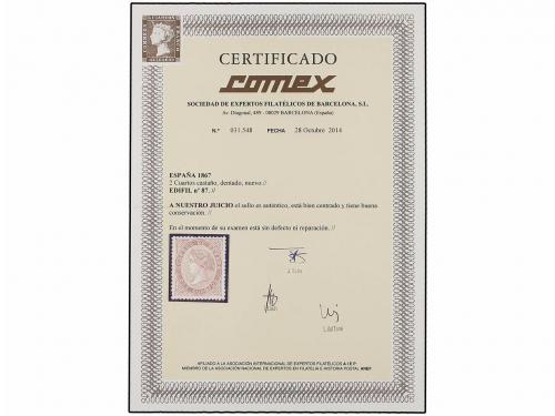 (*) ESPAÑA. Ed. 87. 2 cuartos castaño. Excelente centraje. P