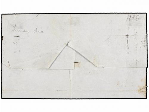 ✉ ESPAÑA. Ed. 24. 1854. SANTIAGO a MADRID. 6 cuartos rojo, f