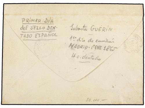 ✉ ESPAÑA. Ed. 75. 1865. MADRID a VELEZ MÁLAGA. 4 cuartos azu