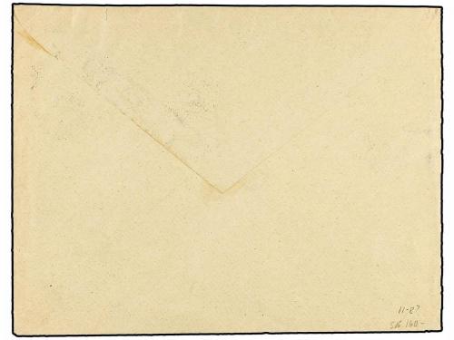 ✉ ESPAÑA. Ed. 382. 1927. 80 cts. s. 5 cts. lila, mat. PRIMER