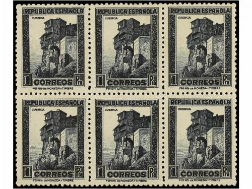 ** ESPAÑA. Ed. 673N. 1 pta. gris, numeración A000,000. Bloqu