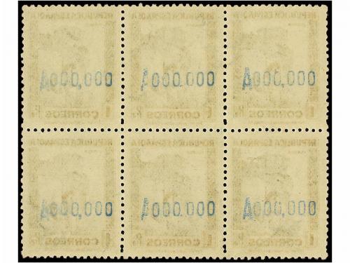 ** ESPAÑA. Ed. 673N. 1 pta. gris, numeración A000,000. Bloqu