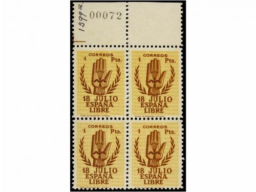 ** ESPAÑA. Ed. 851/54. SERIE COMPLETA en bloques de cuatro, 