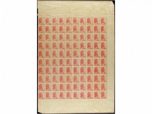 ** ESPAÑA. Ed. 752ers. 45 cts. rosa. Bloque de 100 sellos IM