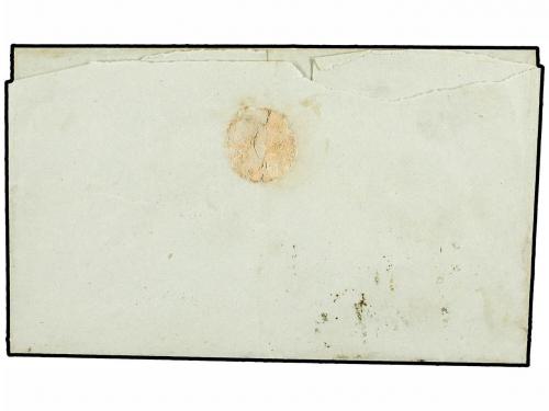 ✉ ESPAÑA. Ed. 6. 1851. SEVILLA a CÁDIZ. 6 cuartos negro. Mat