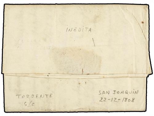 ✉ ESPAÑA: PREFILATELIA. 1808. SAN JOAQUÍN a SAN SEBASTIÁN. M