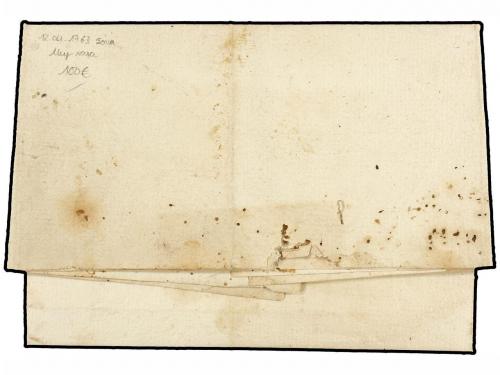 ✉ ESPAÑA: PREFILATELIA. 1763. SORIA a CORELLA. Marca CASTILL