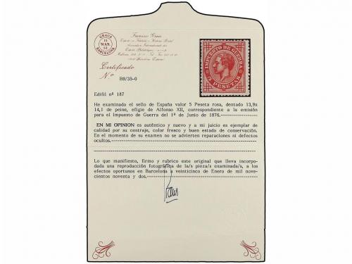 * ESPAÑA. Ed. 187. 5 pts. rosa. Buen centraje para este sell