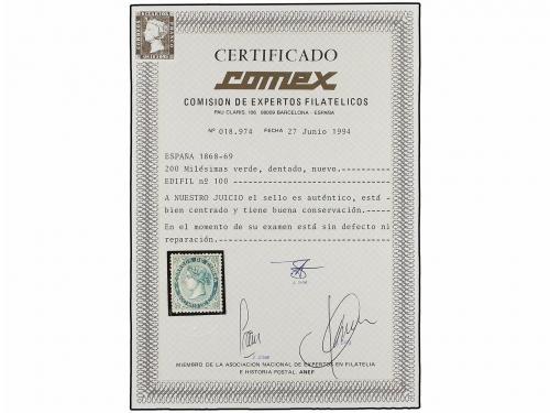 (*) ESPAÑA. Ed. 100. 200 mils. verde. Excelente centraje. MA