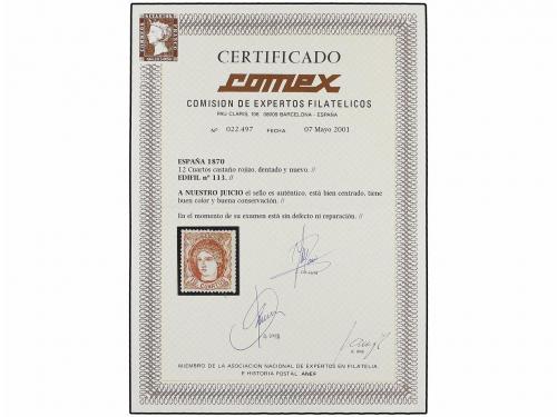 * ESPAÑA. Ed. 113. 12 cuartos castaño rojo. Color excepciona