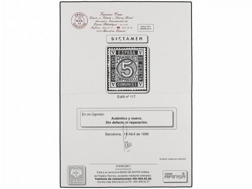 * ESPAÑA. Ed. 117. 5 cts. verde. Centraje excelente. PIEZA D