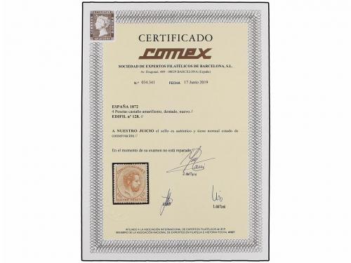 * ESPAÑA. Ed. 128. 4 pts. castaño rojo. Excelente centraje. 