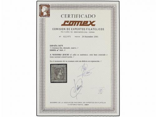 * ESPAÑA. Ed. 163. 5 cts. lila. Excelente centraje. PIEZA DE