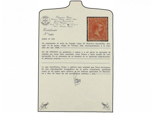 * ESPAÑA. Ed. 218. 10 cts. bermellón. Excelente centraje. PI